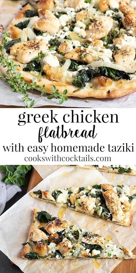 Greek Flatbread Pizza, Flatbread Appetizers, Greek Flatbread, Make Ahead Appetizer, Mediterranean Recipes Healthy, Flatbread Pizza Recipes, Pizza Vegetariana, Mediterranean Diet Recipes Dinners, Chicken Flatbread