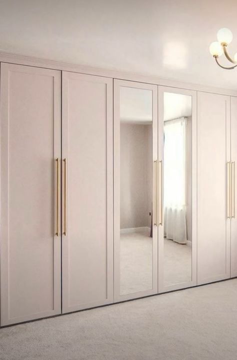 Mirrored Closet Doors, Mirrored Closet, Wooden Cupboard Design, Modern Wardrobe Design, Ikea Pax Closet, Bedroom Wardrobe Design, Bedroom Built In Wardrobe, Small Closet Space, Ikea Wardrobe