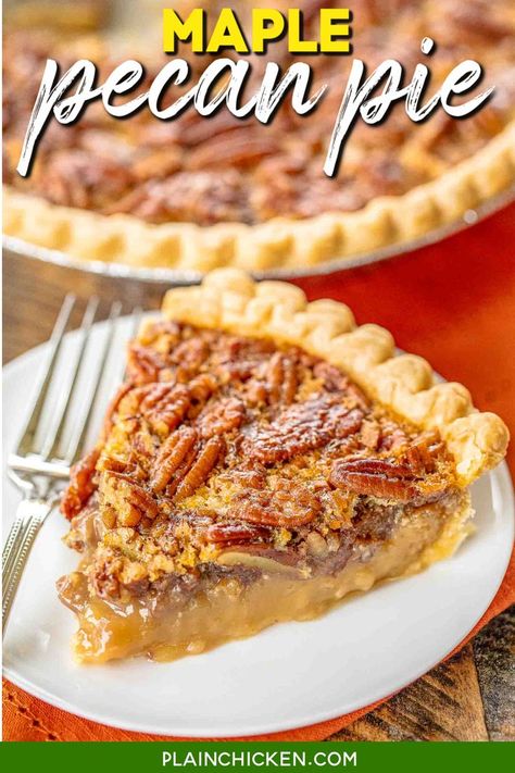 Make Pie Crust, Maple Pecan Pie, Pecan Pie Bars Easy, Dessert Thanksgiving, Maple Recipes, Maple Syrup Recipes, Best Pecan Pie, Fun Thanksgiving Desserts, Food Variety