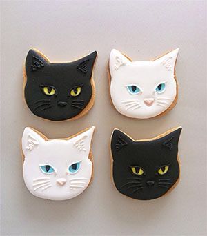 Cookies Cat Cats Cookies Decorated, Black Cookies Decorated, Cat Cookies Decorated, Black Cat Cookies, Cat Cakes, Cat Cupcakes, Image Halloween, Cat Cookies, Cat Birthday Party