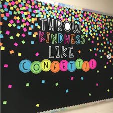 Throw Kindness Like Confetti, April Bulletin Boards, School Bulletin Board Ideas, Kindness Like Confetti, October Bulletin Boards, Office Bulletin Boards, Kindness Bulletin Board, Kindergarten Bulletin Boards, Thanksgiving Bulletin Boards