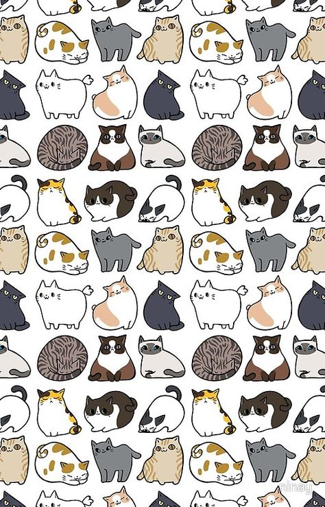 Cats Cats Cats Cats Illustration Drawing, Cat Pattern Illustration, Cats Doodle, Cat Pattern Wallpaper, Cute Cat Drawing, Cat Doodle, Posca Art, 강아지 그림, Image Chat