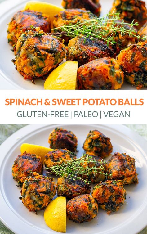 Spinach Sides, Sweet Potato Balls Recipe, Spinach Sweet Potato, Sweet Potato Balls, Potato Balls Recipe, Spinach Potato, Spinach Balls, Potato Balls, Cubed Sweet Potatoes