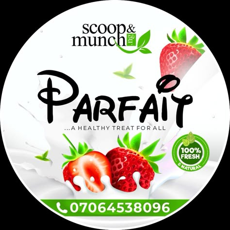 Healthy Food Label Design, Parfait Sticker Design, Parfait Logo Design, Yoghurt Label Design, Yogurt Label Design, Fruit Parfait Cups, Yogurt Design, Food Label Design, Class Poster Design