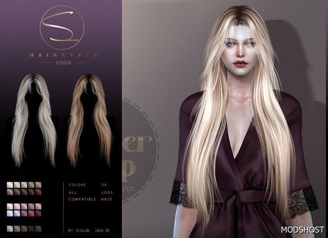 Download Long Ombre Hair 010524 for Sims 4 at ModsHost NOW! Long ombre hair with 24 colors, hope you like it, thank you. Recoloring Allowed: Yes #gaming #mods #sims #hair #female #videogames #sims4cc Sims 4 Very Long Hair, Sims 4 Ombre Hair, Sims 4 Long Hair, Messy Ponytail Hairstyles, Long Ombre Hair, Mod Hair, Double Ponytail, Messy Ponytail, Sims Hair