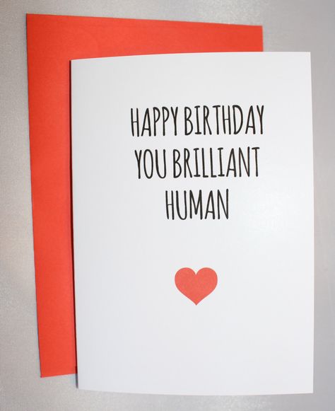 A personal favorite from my Etsy shop https://www.etsy.com/au/listing/285373591/happy-birthday-you-brilliant-human Happy Birthday, Etsy Shop, Home Decor Decals, Handmade Gift, Human, Birthday, Handmade Gifts, Unique Jewelry, Gifts