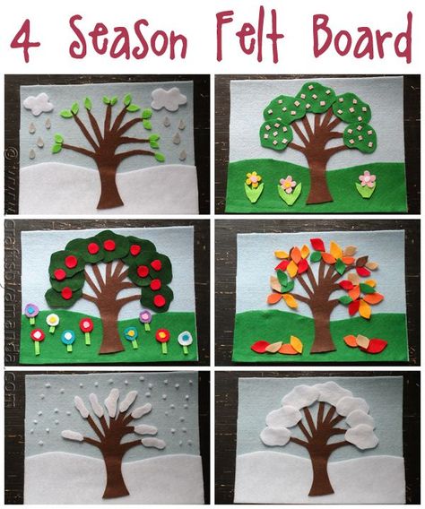 4 Seasons Felt Board Craft by CraftsbyAmanda.com @amandaformaro Crafts By Season, Felt Board Stories, Seasons Activities, Felt Stories, Felt Books, Felt Book, Felt Board, Family Crafts, Yahoo Search