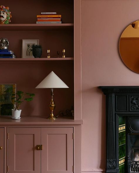 Alcove Shelves, Retro Color Palette, Interior Design Advice, Pink Living Room, Cottage Living Rooms, Paint Color Palettes, Front Room, Joinery, Colour Palette