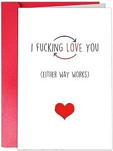 TQDaiker Lovely Valentines Day Card for Husband Boyfriend, Funny Either Way Works Valentines Day Card from Wife Girlfriend, I Love You Card, Rude Anniversary Card for Him Her Lovely Quotes For Girlfriend, Gift Card For Girlfriend, Diy Birthday Cards For Girlfriend, Valentines Day Gift Ideas For Girlfriend, I Love You Cards For Him, Diy Cards For Girlfriend, Card For Him, I Love You Cards, Anniversary Card Ideas For Him