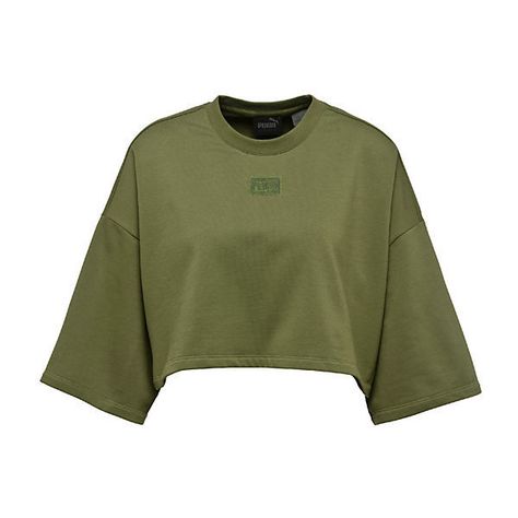 Cropped Crew Neck T-Shirt ($60) ❤ liked on Polyvore featuring tops, t-shirts, crop top, shirts, sexy crop top, lace up crop top, crop tee, green tee and sexy t shirts Layering T Shirts, Lace Up T Shirt, Png Clothes, Green Crop Top, Laced Up Shirt, Crop Top Shirts, Top Crop, Top T Shirt, Crew Shirt