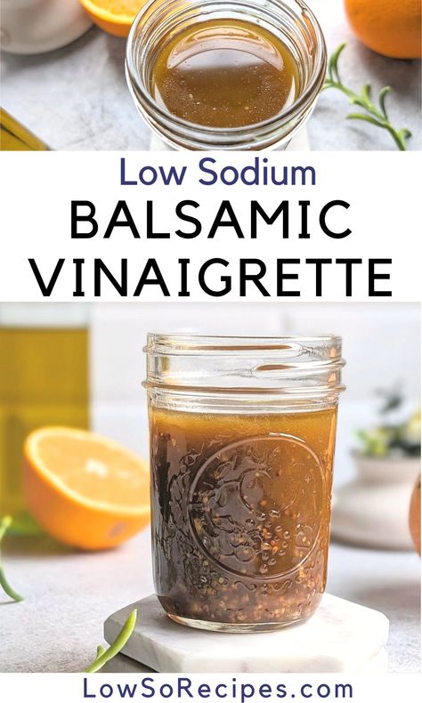 Low Sodium Balsamic Vinaigrette Salad Dressing Low Sodium Dressing, Balsamic Vinaigrette Dressing Recipe, Balsamic Vinegarette, Low Sodium Recipes Heart, Low Carb Salad Dressing, Balsamic Vinaigrette Salad, Honey Balsamic Vinaigrette, Balsamic Vinegar Dressing, Vinaigrette Dressing Recipe