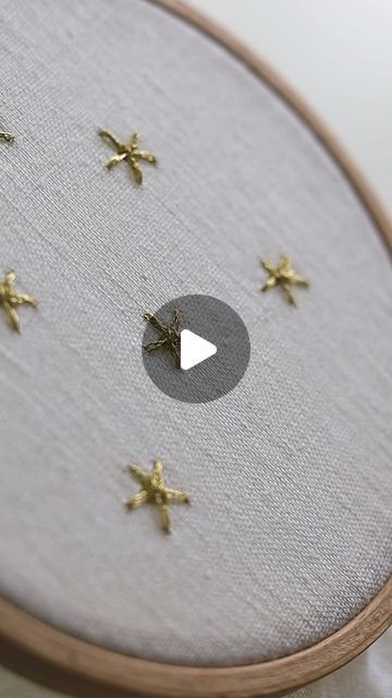 Anastasia | Hand embroidery on Instagram: "My lovely member, Christina, recently asked me how to embroider a little star to decorate the top of the Christmas tree. 🎄✨ I couldn’t resist and filmed a quick video tutorial on beautiful star stitch. I even took a risk and used Diamant thread for it – and wow, it was such a joy to embroider with!☺️ I’m uploading the full and detailed video tutorial to the Academy tonight, and I’ll be sharing it in our Secret Crafter’s Club newsletter on Thursday. 💌 If you’re not yet a part of our amazing club, you can join via the link in the bio or simply comment “club” below, and I’ll send you the link! 👌🏻" Christmas Decorations Sewing, Christmas Tree Embroidery, Simple Hand Embroidery Patterns, Name Embroidery, Winter Frost, Basic Embroidery Stitches, Hand Embroidery Tutorial, Embroidery Videos, Fabric Stars