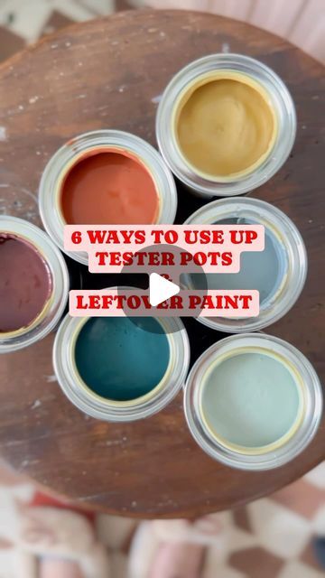 Hayley Stuart - DIY & INTERIORS on Instagram: "5 ways to use up tester pots and leftover paint. 
1. Amplify your artwork by painting the frames and/or mounts.
2. Try your hand at stencilling, it’s a great way to add detail to furniture or walls.
3. Make a feature out of your windows by adding an arch or handpainted detail. 
4. Paint your door edges for a pop of colour when they are open. 
5. Paint a mural behind your artwork to make it appear larger, add colour or pattern. 
6. Upcycle furniture to give it a new lease of life. 
Feeling inspired? Save this post to help use up your leftover paint! 
.
.
.
.
.
.
#paintprojects #samplepotproject #upcycling #upcycled #diy #diydecor #diyhome #diyinteriors #creativeinteriors #creativity #handpainting #handpainted #upcycledfurniture #colourfulhome #