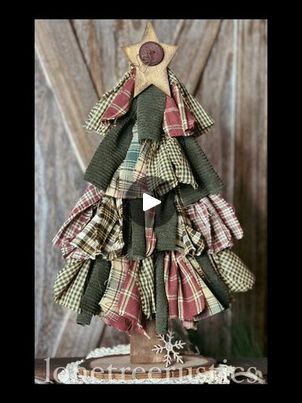 DIY - Christmas Fabric Rag Tree (Full Tutorial) | HEY YA’LL…🌲 Here is the full DIY Tutorial for making a ‘Christmas Fabric Rag Tree Wood Kit’ - - YAY!! 😍  In this video… it is a step-by-step… so it’s a... | By Lone Tree RusticsFacebook No Sew Fabric Christmas Tree, Rag Fabric Christmas Trees, Felt Christmas Trees Diy, Rag Trees Christmas Diy, Rag Christmas Tree Fabric Strips, Rag Christmas Tree Diy, Rag Trees How To Make, Rag Trees Diy, Fabric Trees Christmas Diy