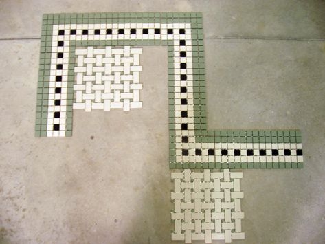 Classic Bathroom Floor Tile, Historic Tile, Master Bath Renovation, Style Tiles, Entryway Flooring, Mosaic Tile Patterns, Tiles Designs, Border Tiles, Retro Bathrooms