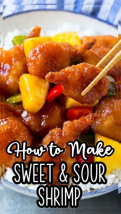 Sweet And Sour Shrimp Recipe, Sweet And Sour Shrimp, Homemade Sweet And Sour Sauce, Sweet N Sour Sauce Recipe, Sweet And Sour Recipes, Shrimp And Rice Recipes, Coleslaw Recipe Easy, Homemade Chinese Food, Crispy Shrimp