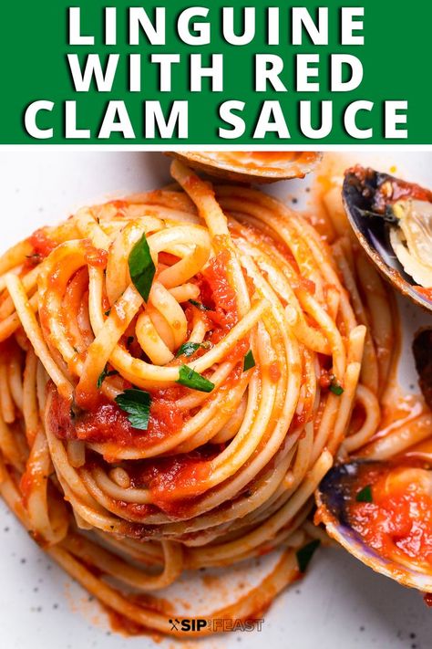 Clam Tomato Pasta, Linguini Red Clam Sauce, Spicy Clam Pasta, Pasta With Red Clam Sauce, Red Sauce Seafood Pasta Recipes, Pasta Clam Sauce, Linguini With Red Clam Sauce, Red Clam Sauce With Canned Clams, White Wine Tomato Pasta Sauce