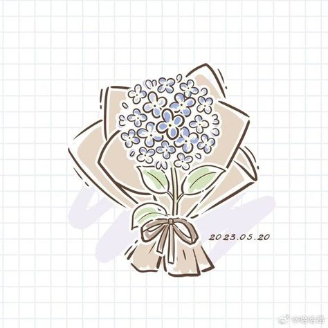 Doodle Drawings Aesthetic Flowers, Bouquet Art Drawing, How To Draw Flower Bouquet, How To Draw A Bouquet Of Flowers, Cute Flower Drawing, Flower Bouquet Drawing, Whimsical Art Journal, Digital Art Beginner, Bullet Journal Design Ideas