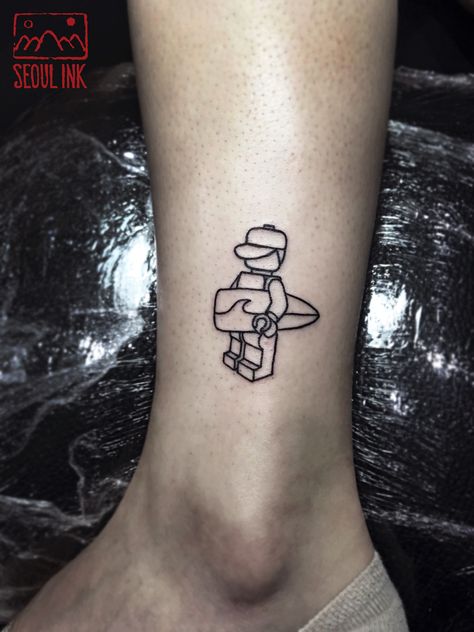 Simple Lego Tattoo, Lego Tattoo Ideas Small, Lego Figure Tattoo, Lego Tattoo Small, Lego Man Tattoo, Lego Tattoo Ideas, Patrick Tattoo, Lego Tattoo, Tattoo Chart