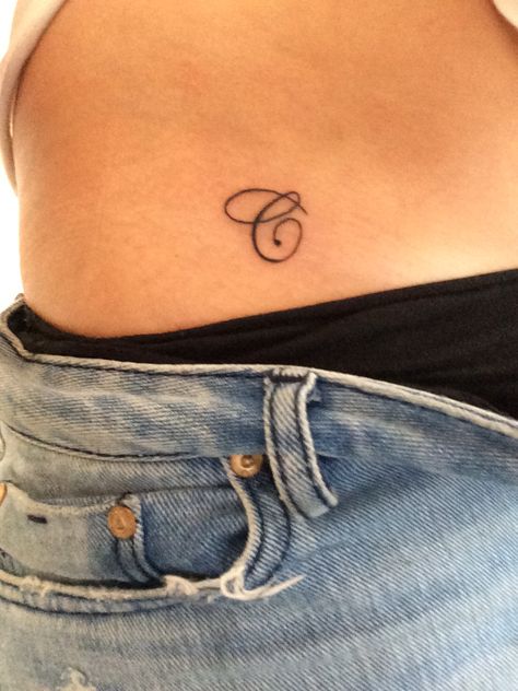 My tattoo :) #small #hiptattoo #initial Initial Tattoo On Hip, Initial Tattoo Hidden, Hip Initial Tattoo, Initial Hip Tattoo, Initial Tattoo, Hip Tattoo, Tiny Tattoos, Infinity Tattoo, Jesus Fish Tattoo