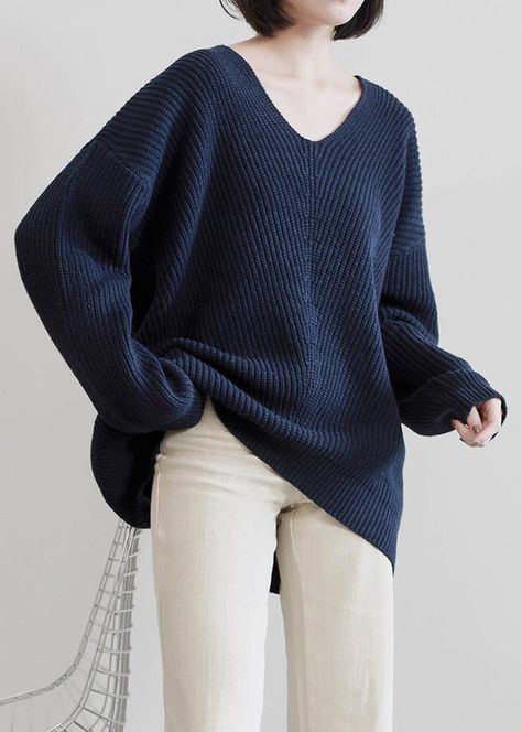 blue – Page 8 – SooLinen Blue Clothes Aesthetic, Blue Tshirt Outfit, Blue Top Outfit, Blue Sweater Outfit, Dark Blue Sweater, Dark Blue Shirt, 2000s Clothes, Sweater Tops, Blue Knit Sweater