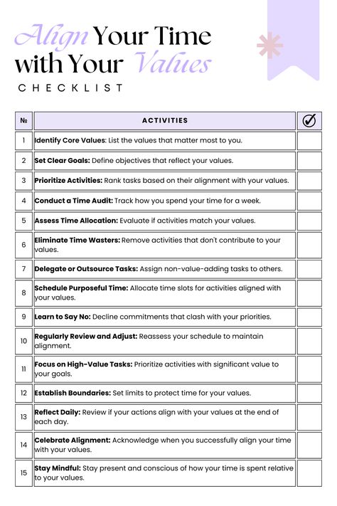 Align Your Time with your Values Personal Core Values List, What Are My Values, Core Values Worksheet, List Of Values, Motivation Help, Live Intentionally, Values List, Mental Health Activities, To Love And Be Loved