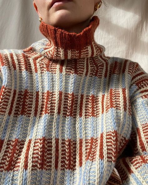 #offgridsweater on Instagram | Hashtags Unusual Knitting Patterns, Colourwork Sweater, Grid Sweater, Aw 2024, Slip Stitches, Intermediate Knitting Patterns, Advanced Knitting, Knitted Texture, Knit Purl