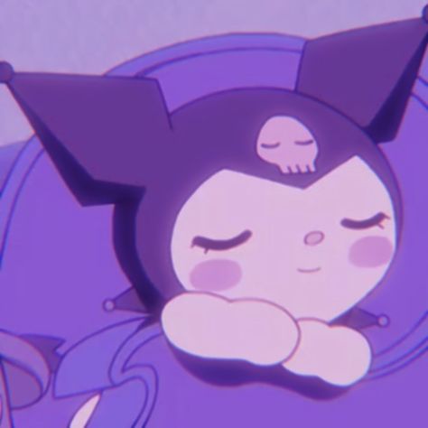 Sleepy Kuromi, Kuromi Pfp Aesthetic, Sleepy Sanrio, Goth Kuromi, Pfp Kuromi, Iphone Wallpaper Hello Kitty, Art Sanrio, Aesthetic Sleep, Kuromi Pfp