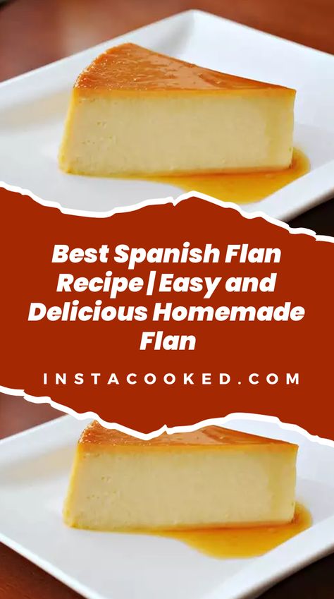 beautifully presented Spanish Flan, showcasing a rich, golden caramel layer that gracefully flows over a smooth and creamy custard base. The flan is made from a mixture of sweetened condensed milk, evaporated milk, and eggs, flavored with vanilla extract. The caramel is created by melting white sugar until it reaches a golden hue, then pouring it into a deep round glass baking dish to coat the bottom. Flan Recipe Dominican, Flan De Queso Puerto Rico Recipes, Flan Dessert Recipes, Dominican Flan Recipe, Portuguese Flan Recipe, Portuguese Flan, Puerto Rican Flan Recipe, Flan Recipe Mexican, Mexican Flan Recipe