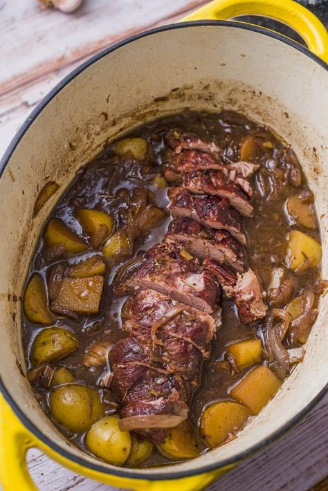 Pork Tenderloin Dutch Oven, Dutch Oven Pork Tenderloin, Pork Loun, Oven Pork Tenderloin, Pork Tenderloin And Potatoes, Recipe For Pork Tenderloin, Dutch Oven Pork, Oven Roasted Pork Loin, Oven Roasted Pork Tenderloin