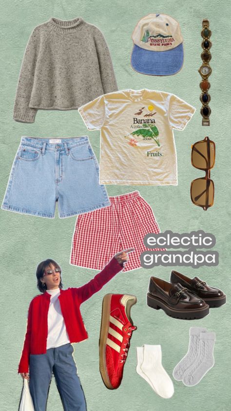 Elevate your fashion game with our eclectic grandpa-inspired outfit collage! 🧔✨ Unleash your creativity and find unique outfit inspiration, blending the charm of adidas shoes with the quirky spirit of eclectic grandpa style. Embrace the unexpected and redefine fashion on your terms. 👟👖 #OutfitInspiration #AdidasShoes #EclecticGrandpaStyle Grandpa Fashion, Grandpa Outfit, Eclectic Outfits, Grandpa Style, Outfit Collage, Unique Outfit, Mode Ootd, Clothes Inspiration, The Unexpected