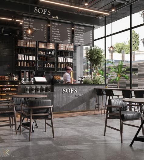 - SOF'S CAFE - The Clinic :: Behance Industrial Design Interior Cafe, Cafe Ideas Design, Industrial Coffee Shop, Kaffe Bar, Cafe Design Inspiration, Modern Coffee Shop, Modern Restaurant Design, Industrial Cafe, Coffee Bar Design