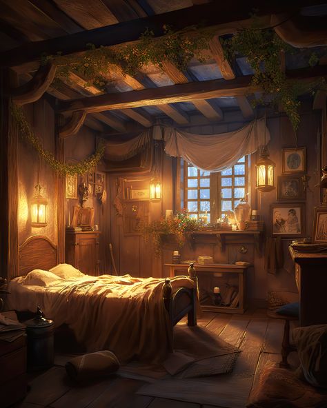 #interior #medieval #fantasy #bedroom #tavern #inn Inn Room Fantasy Art, Tavern Bedroom Fantasy Art, Medieval Aesthetic Interior, Medieval Inn Bedroom, Medieval Cabin Interior, Medieval Bedroom Art, Medieval Aesthetic Bedroom, Fantasy Inn Aesthetic, Medieval Inn Aesthetic