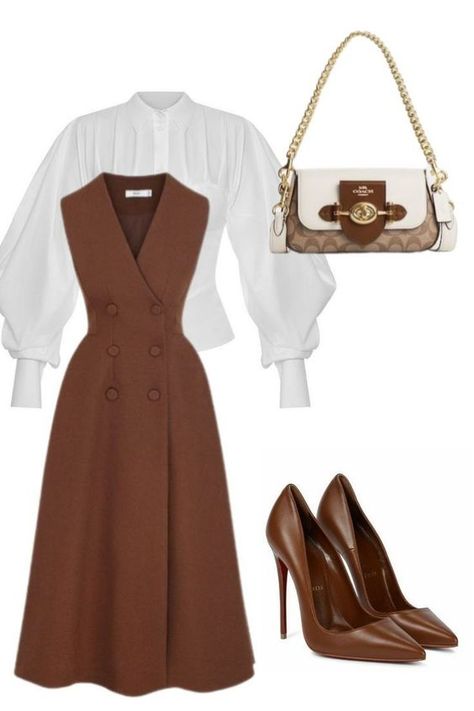 Modest Chic Dresses, Church Ideas Outfits, Corporate Styles For Ladies, Hijab Outfit Work Offices, Business Outfits Women Dress, Fall Office Shoes, Office Elegant Outfit, Office Outfits Polyvore, Corporate Outfits Dress