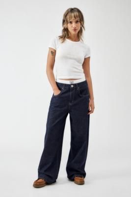 90s-inspired ultra-baggy jeans by BDG. In a dark rinse denim with a relaxed fit and exaggerated detailing. Cut to a low waist, belt loops, button and zip closure and a signature five-pocket silhouette. Only at UO. **About Better Cotton** \- By choosing our cotton products, you’re supporting our investment in Better Cotton’s mission \- This product is sourced via a system of mass balance and therefore may not contain Better Cotton \- Bettercotton. org/massbalance **Content + Care** \- 100% Cotton Low Waist Belt, Low Rise Baggy Jeans, Jeans Dark Wash, 90s Inspired, Baggy Jeans, Low Waist, Waist Belt, Low Rise, Investment