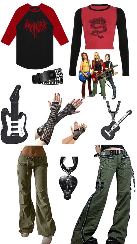 Freaky Friday - Anna Lindsay Lohan Outfit Inspo/Halloween Costume Rockstar Halloween Costume Women, 2000 Outfit Ideas, Rockstar Halloween Costume, 2000s Halloween Costume, Fantasia Diy, Rockstar Costume, Classy Halloween Costumes, Friday Outfit, Trendy Halloween Costumes