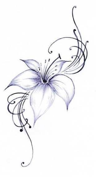 250+ Lily Tattoo Designs With Meanings (2021) Flower ideas & Symbols Swirls Tattoo, Lilly Flower Tattoo, Lillies Tattoo, Lily Tattoo Design, Lily Flower Tattoos, Lilly Flower, Muster Tattoos, Small Flower Tattoos, Lily Tattoo