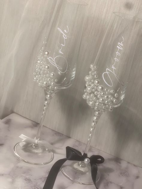 Personalised Crystal Glass Pearl Champagne Fluteone GLASS - Etsy Australia