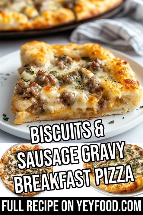 Biscuits & Sausage Gravy Breakfast Pizza, Biscuits & Gravy Breakfast Pizza, Breakfast Casserole With Pizza Dough, Biscuit And Sausage Gravy Breakfast Pizza, Breakfast Pizza Sausage Gravy, Breakfast Sausage Biscuit Casserole, Biscuit Sausage Gravy Pizza, Sausage Gravy And Biscuits Pizza, Biscuits And Sausage Gravy Pizza