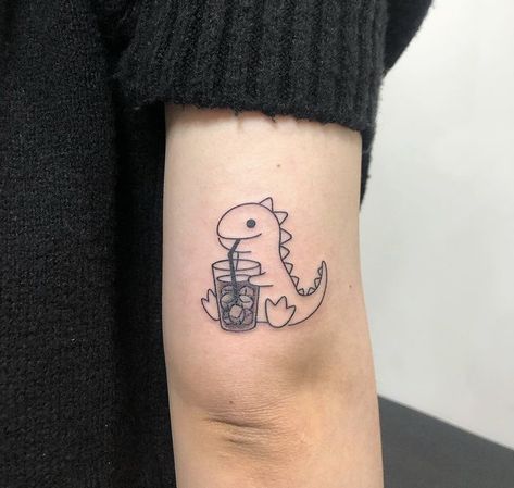 Party Animal Tattoo, Tea Rex Tattoo, Rex Tattoo, Dino Tattoo, T Rex Tattoo, Indian Feather Tattoos, Tattoo Family, Stunning Tattoos, Funky Tattoos