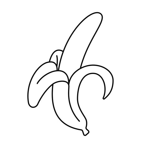 Banana Art Drawing, Banana Drawing Simple, Banana Drawing Easy, Banana Outline, Bananas Drawing, Banana Clip Art, Drawing Of Banana, Banana Sketch, Banana Png