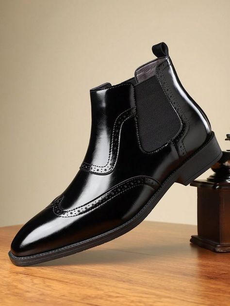 Nice good quality not the same color as the picture but it is red more intense Ankle Shoes Men, Black Dress Shoes Men, Mens Formal Boots, Leather Dress Boots, Office Boots, Formal Boots, Ankle Boots Pointed Toe, Dress Leather Boots, British Style Men