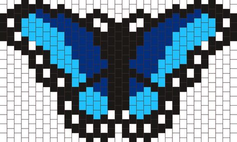 Butterfly Kandi Pattern, Kandi Butterfly, Kandi Mask Patterns, Alpha Keychain, Mask Bead, Brick Stitch Patterns, Kandi Mask, Kandi Inspo, Kandi Cuffs