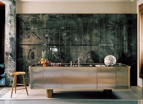 Louisa Falkenberg on Instagram: “Florence apartment by Massimo Adario 🖤Repost and photo @objectpertinence ⁣ ⁣ ⁣ ⁣ . . . . . . . . . . . #jeanprouvé #jeanprouve #interiör…” Florence Apartment, Bespoke Kitchens, Kitchen Trends, Cheap Decor, Updated Kitchen, Simple House, Architectural Digest, Cheap Home Decor, A Kitchen