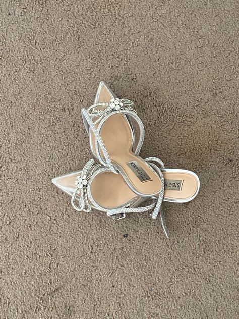 Steve Madden heels sparkles sparkly gems clear see though classy Heels For Matric Dance, Steve Madden Wedding Heels, Steve Madden Wedding Shoes, Steve Madden Heels Sparkle, Sliver Heels, Football Wife, Footballers Wives, Matric Dance, Dance Heels