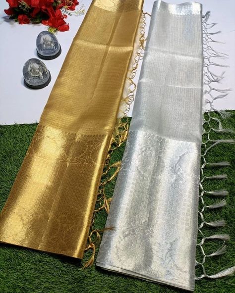 🎀Exclusive Collection🎀 BMF 👉🏻Silver And Gold Colour Available only Ready stock 🥻 👉🏻 Pure Tissue silk saree with check design 👉🏻 fast now booking 👉🏻Length Saree 5.5 meter Blouse 1 meter Price. 7600/- #sapnaaz #sapnaazfashionnepal #sapnaazoutfits #sararasuits #favouriteoutfit #indianwear #weddingwear #fashionstyle #fashionnepal #outfitoftheday #usa #torontocanada🇨🇦 #australia #fashionwear #bestoutfit #sararadress #kingofquality Gold Colour Saree, Sarara Dress, Tissue Silk Saree, Now Booking, Check Design, Cheque Design, Aari Work, Gold Colour, Wedding Wear