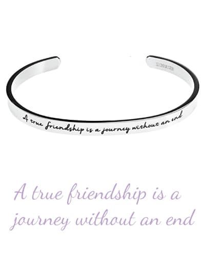 Friendship Quote Cuff Bangle Bracelet | sentimental gifts for best friends Inspirational Jewelry Quotes, Sentimental Gift Ideas, Female Best Friend, Birthday Survival Kit, Quote Bracelet, National Best Friend Day, Best Birthday Quotes, Friendship Quote, Best Friend Day