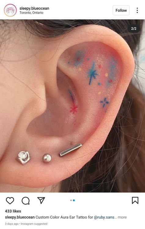 Revolution Tattoo, Inner Ear Tattoo, Dragon Tattoo Ideas, Kpop Tattoos, Ear Tattoos, Dragon Tattoos, Bff Tattoos, Cute Little Tattoos, Subtle Tattoos