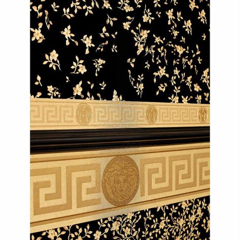 Flower wallpaper Gold Versace Wallpaper, Versace Pattern, Wallpaper Designs For Walls, Versace Wallpaper, Versace Design, Tapete Gold, Paintable Wallpaper, Versace Home, Damask Wallpaper