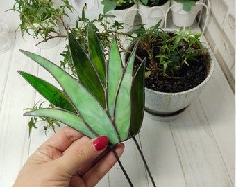 Desk Plant, Stained Glass Gifts, Glass Cactus, Desk Plants, Pot Decoration, Geometric Planter, Plant Pot Decoration, Mini Cactus, Stained Glass Decor